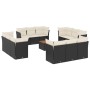 Set aus Gartensofas und Kissen 13 Stück synthetisches Rattan schwarz von , Gartensets - Ref: Foro24-3255867, Preis: 856,56 €,...