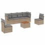 Garden sofa set with beige mixed cushions, 7 pieces, PE rattan. by , Garden sets - Ref: Foro24-3255884, Price: 502,95 €, Disc...