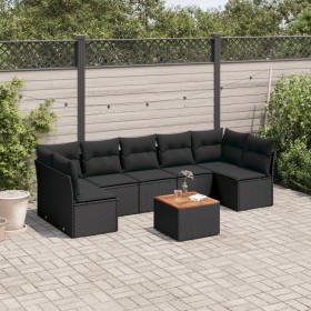 Set aus 8-teiligen Gartensofas und Kissen Kunstrattan schwarz von , Gartensets - Ref: Foro24-3255901, Preis: 498,31 €, Rabatt: %