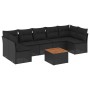 Set aus 8-teiligen Gartensofas und Kissen Kunstrattan schwarz von , Gartensets - Ref: Foro24-3255901, Preis: 498,31 €, Rabatt: %