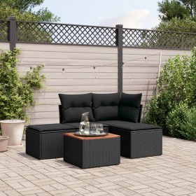 5-teiliges Gartenmöbel-Set und Kissen aus synthetischem Rattan schwarz von , Gartensets - Ref: Foro24-3255915, Preis: 290,33 ...