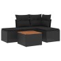 Set de muebles de jardín 5 pzas y cojines ratán sintético negro de , Conjuntos de jardín - Ref: Foro24-3255915, Precio: 289,9...