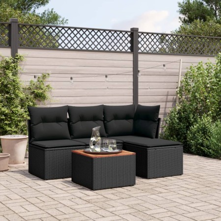 5-piece garden furniture set with black synthetic rattan cushions by , Garden sets - Ref: Foro24-3255922, Price: 300,59 €, Di...