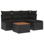 Set de muebles de jardín 5 pzas y cojines ratán sintético negro de , Conjuntos de jardín - Ref: Foro24-3255922, Precio: 300,5...