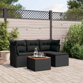 5-teiliges Gartenmöbel-Set und Kissen aus synthetischem Rattan schwarz von , Gartensets - Ref: Foro24-3255936, Preis: 305,95 ...