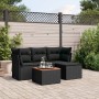 5-teiliges Gartenmöbel-Set und Kissen aus synthetischem Rattan schwarz von , Gartensets - Ref: Foro24-3255936, Preis: 324,66 ...