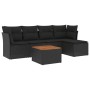 Set aus 6-teiligen Gartensofas und Kissen Kunstrattan schwarz von , Gartensets - Ref: Foro24-3255943, Preis: 375,40 €, Rabatt: %