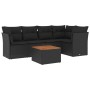 Set aus 6-teiligen Gartensofas und Kissen Kunstrattan schwarz von , Gartensets - Ref: Foro24-3255957, Preis: 388,49 €, Rabatt: %