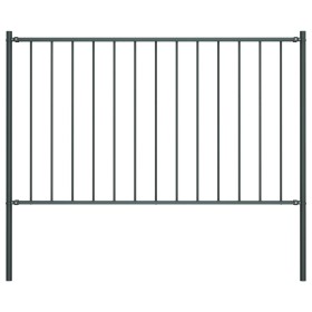 Fence panel and steel posts gray powder coating 1.7x1.25m by vidaXL, fence panels - Ref: Foro24-145214, Price: 69,44 €, Disco...