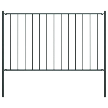 Fence panel and steel posts gray powder coating 1.7x1.25m by vidaXL, fence panels - Ref: Foro24-145214, Price: 69,49 €, Disco...