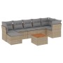 Garden sofa set with beige mixed cushions, 8 pieces, PE rattan. by , Garden sets - Ref: Foro24-3256087, Price: 530,75 €, Disc...