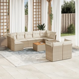 Set Gartensofas mit beigen Kissen 10 Stück synthetisches Rattan von , Gartensets - Ref: Foro24-3256142, Preis: 761,99 €, Raba...