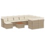 Set de sofás de jardín 11pzas con cojines ratán sintético beige de , Conjuntos de jardín - Ref: Foro24-3256303, Precio: 834,2...