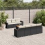 Set aus 8-teiligen Gartensofas und Kissen Kunstrattan schwarz von , Gartensets - Ref: Foro24-3256357, Preis: 490,36 €, Rabatt: %