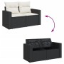 Set aus 8-teiligen Gartensofas und Kissen Kunstrattan schwarz von , Gartensets - Ref: Foro24-3256357, Preis: 490,36 €, Rabatt: %