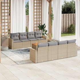 Garden sofa set with beige mixed cushions 9 pieces PE rattan by , Garden sets - Ref: Foro24-3256374, Price: 693,99 €, Discoun...