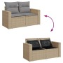 Gartensofa-Set mit 9-teiligen beigen Kissen aus PE-Rattan-Mix. von , Gartensets - Ref: Foro24-3256374, Preis: 713,16 €, Rabat...