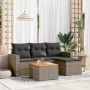 Garden sofa set with 5-piece synthetic rattan gray cushions by , Garden sets - Ref: Foro24-3256424, Price: 363,25 €, Discount: %