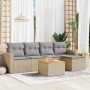 Gartensofa-Set mit beigen Kissen, 6-teilig, aus PE-Rattan. von , Gartensets - Ref: Foro24-3256430, Preis: 409,03 €, Rabatt: %