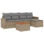 Gartensofa-Set mit beigen Kissen, 6-teilig, aus PE-Rattan. von , Gartensets - Ref: Foro24-3256430, Preis: 409,03 €, Rabatt: %