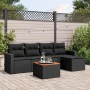 Set aus 6-teiligen Gartensofas und Kissen Kunstrattan schwarz von , Gartensets - Ref: Foro24-3256426, Preis: 411,21 €, Rabatt: %