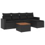 Set aus 6-teiligen Gartensofas und Kissen Kunstrattan schwarz von , Gartensets - Ref: Foro24-3256426, Preis: 411,21 €, Rabatt: %