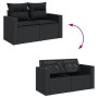 Set aus 6-teiligen Gartensofas und Kissen Kunstrattan schwarz von , Gartensets - Ref: Foro24-3256426, Preis: 411,21 €, Rabatt: %