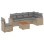 Gartensofa-Set mit beige gemischten Kissen, 7-teilig, aus PE-Rattan. von , Gartensets - Ref: Foro24-3256479, Preis: 519,97 €,...