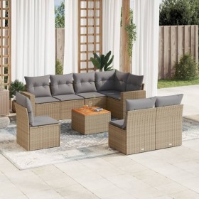 Garden sofa set with beige mixed cushions 9 pieces PE rattan by , Garden sets - Ref: Foro24-3256493, Price: 627,99 €, Discoun...