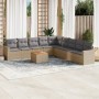 Gartensofa-Set mit 10-teiligen beigen Kissen aus synthetischem Rattan. von , Gartensets - Ref: Foro24-3256500, Preis: 685,32 ...