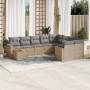 Gartensofa-Set mit 10-teiligen beigen Kissen aus synthetischem Rattan. von , Gartensets - Ref: Foro24-3256619, Preis: 759,71 ...