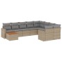 Gartensofa-Set mit 10-teiligen beigen Kissen aus synthetischem Rattan. von , Gartensets - Ref: Foro24-3256619, Preis: 759,71 ...