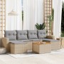 Garden sofa set with beige mixed cushions, 7 pieces, PE rattan. by , Garden sets - Ref: Foro24-3256577, Price: 486,59 €, Disc...