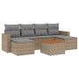 Garden sofa set with beige mixed cushions, 7 pieces, PE rattan. by , Garden sets - Ref: Foro24-3256577, Price: 486,59 €, Disc...