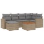 Gartensofa-Set mit beige gemischten Kissen, 7-teilig, aus PE-Rattan. von , Gartensets - Ref: Foro24-3256556, Preis: 515,71 €,...