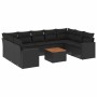 Set Gartensofas 10 Stück Kissen synthetisches Rattan schwarz von , Gartensets - Ref: Foro24-3256594, Preis: 651,36 €, Rabatt: %