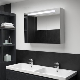 Mueble de baño con espejo LED 88x13x62 cm de vidaXL, Tocadores de baño - Ref: Foro24-285121, Precio: 230,99 €, Descuento: %