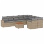 Gartensofa-Set mit beigen Kissen, 10-teilig, synthetisches Rattan von , Gartensets - Ref: Foro24-3256612, Preis: 759,71 €, Ra...