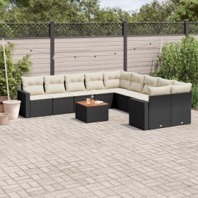 Garden sofa set 11 pieces and black synthetic rattan cushions by , Garden sets - Ref: Foro24-3256644, Price: 671,49 €, Discou...