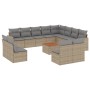 Gartensofa-Set mit 13-teiligen beigen Kissen aus PE-Rattan-Mischung. von , Gartensets - Ref: Foro24-3256703, Preis: 901,03 €,...