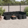 Set de sofás de jardín 10 pzas cojines ratán sintético negro de , Conjuntos de jardín - Ref: Foro24-3256734, Precio: 624,95 €...