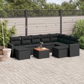 Set de sofás de jardín 10 pzas cojines ratán sintético negro de , Conjuntos de jardín - Ref: Foro24-3256734, Precio: 624,41 €...