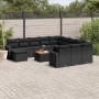 Set aus Gartensofas und Kissen 13 Stück synthetisches Rattan schwarz von , Gartensets - Ref: Foro24-3256755, Preis: 854,62 €,...