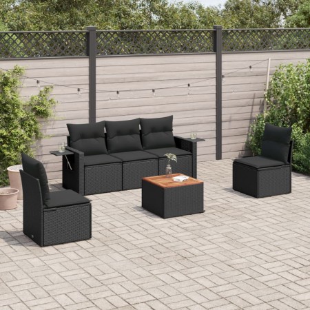 6-piece garden sofa set with black synthetic rattan cushions by , Garden sets - Ref: Foro24-3256832, Price: 415,03 €, Discoun...