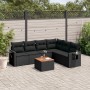 7-teiliges Garten-Esszimmerset und Kissen synthetisches Rattan schwarz von , Gartensets - Ref: Foro24-3256909, Preis: 484,45 ...