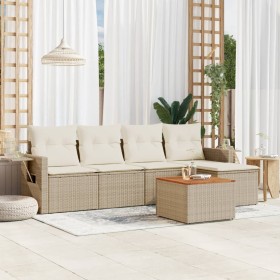 Set Gartensofas mit Kissen 6 Stück synthetisches Rattan beige von , Gartensets - Ref: Foro24-3256870, Preis: 430,99 €, Rabatt: %