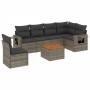 7-piece garden sofa set with gray PE rattan cushions by , Garden sets - Ref: Foro24-3256921, Price: 488,10 €, Discount: %