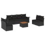 Set aus 8-teiligen Gartensofas und Kissen Kunstrattan schwarz von , Gartensets - Ref: Foro24-3256853, Preis: 584,49 €, Rabatt: %