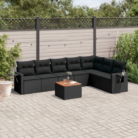 Set aus 8-teiligen Gartensofas und Kissen Kunstrattan schwarz von , Gartensets - Ref: Foro24-3256923, Preis: 566,00 €, Rabatt: %