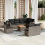 Garden furniture set 9 pieces and gray synthetic rattan cushions by , Garden sets - Ref: Foro24-3256935, Price: 589,63 €, Dis...